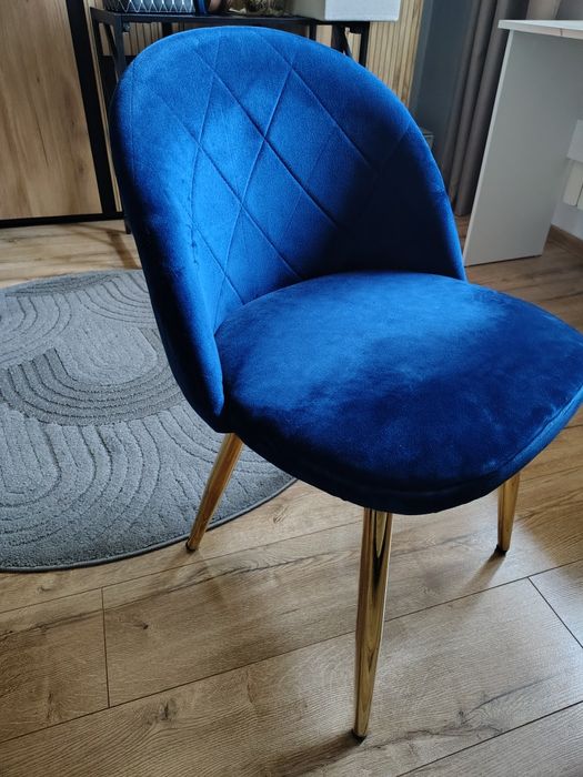 Krzesło welur granatowy