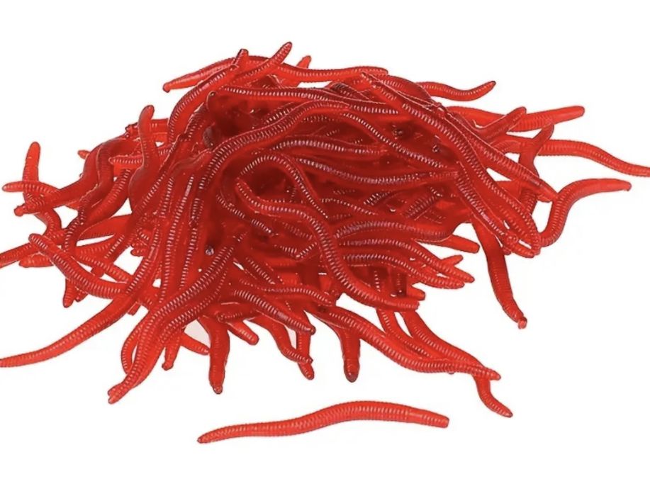 Чевряки для риболовлі 100 шт 4 см рыбалка приманка красные черви улов