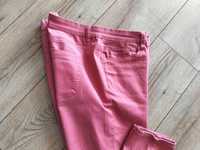 Spodnie damskie 46 łososiowy kolor otulające miękki jeans pas104