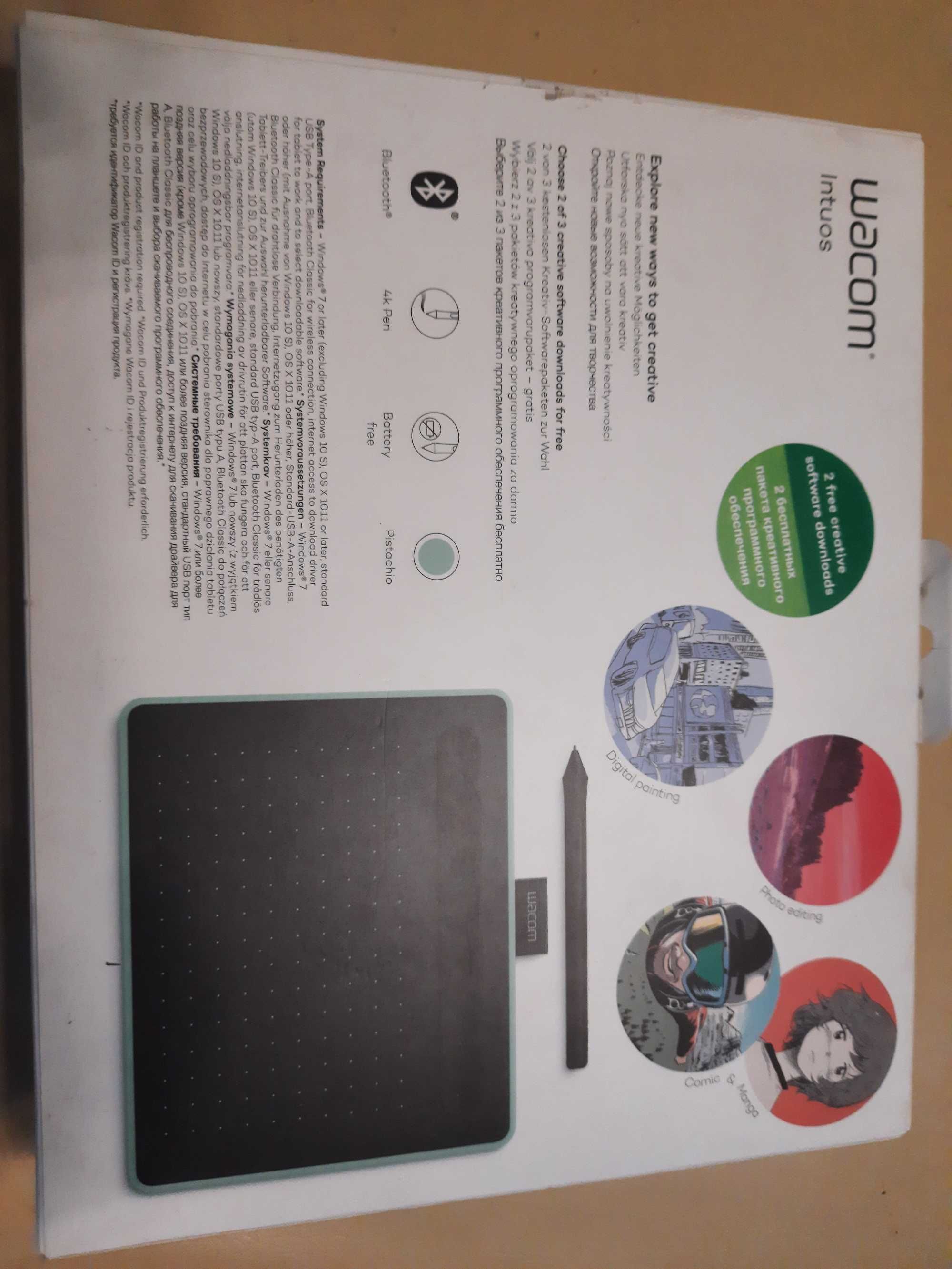 Tablet graficzny Wacom Intuos S BT pistacjowy