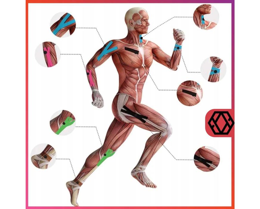 Taśmy Kinesiotaping Tejpy Plastry Taśmy Kinezjologiczne 5x5m na Ciało