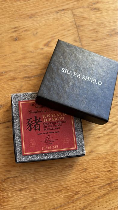 Moeda de Prata 2019 Ano do Porco V3