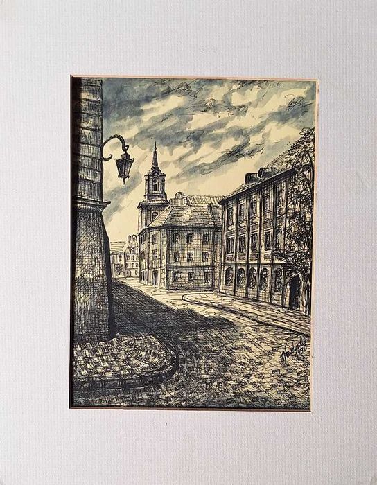 akwarela, - widok staromiejski