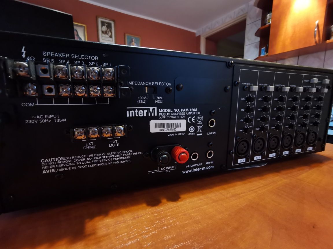 Wzmacniacz Inter M PAM-120A 100V 70V 120W