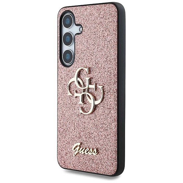 Etui Guess Fixed Glitter Big 4G Metal Logo do Samsung Galaxy S25 różow