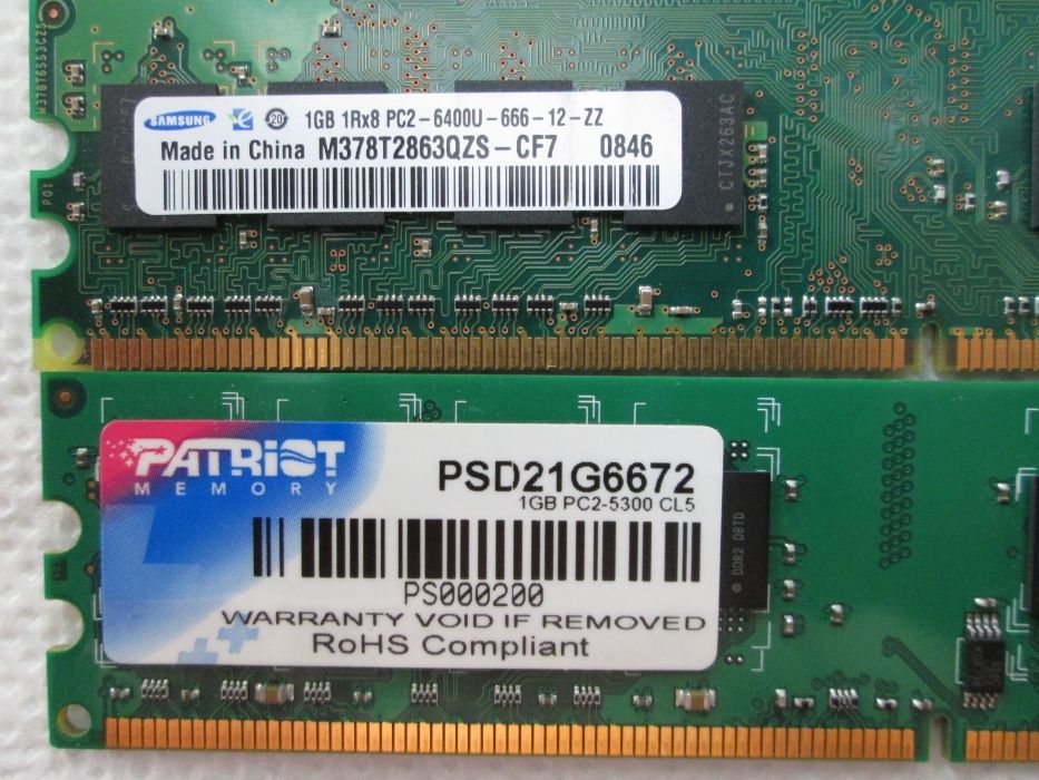 1GB DDR2 6400U:5300 CL5 800MHz-2шт