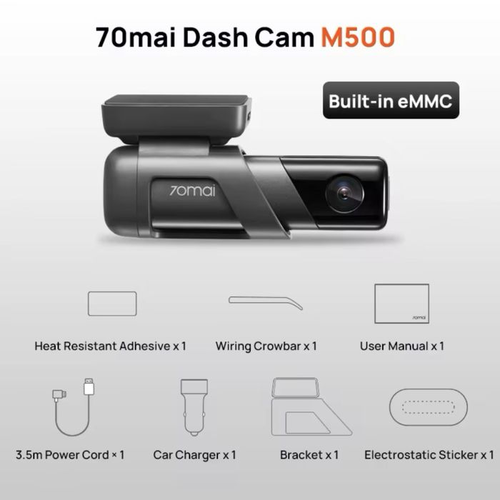 Відеореєстратор 70mai Dash Cam M500, 32 гБт black
