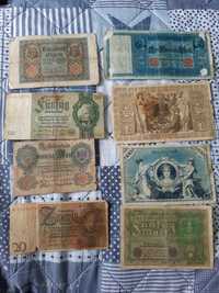 stare banknoty 20,50,100,1000 marek niemieckich Niemcy 1908,1910,1919