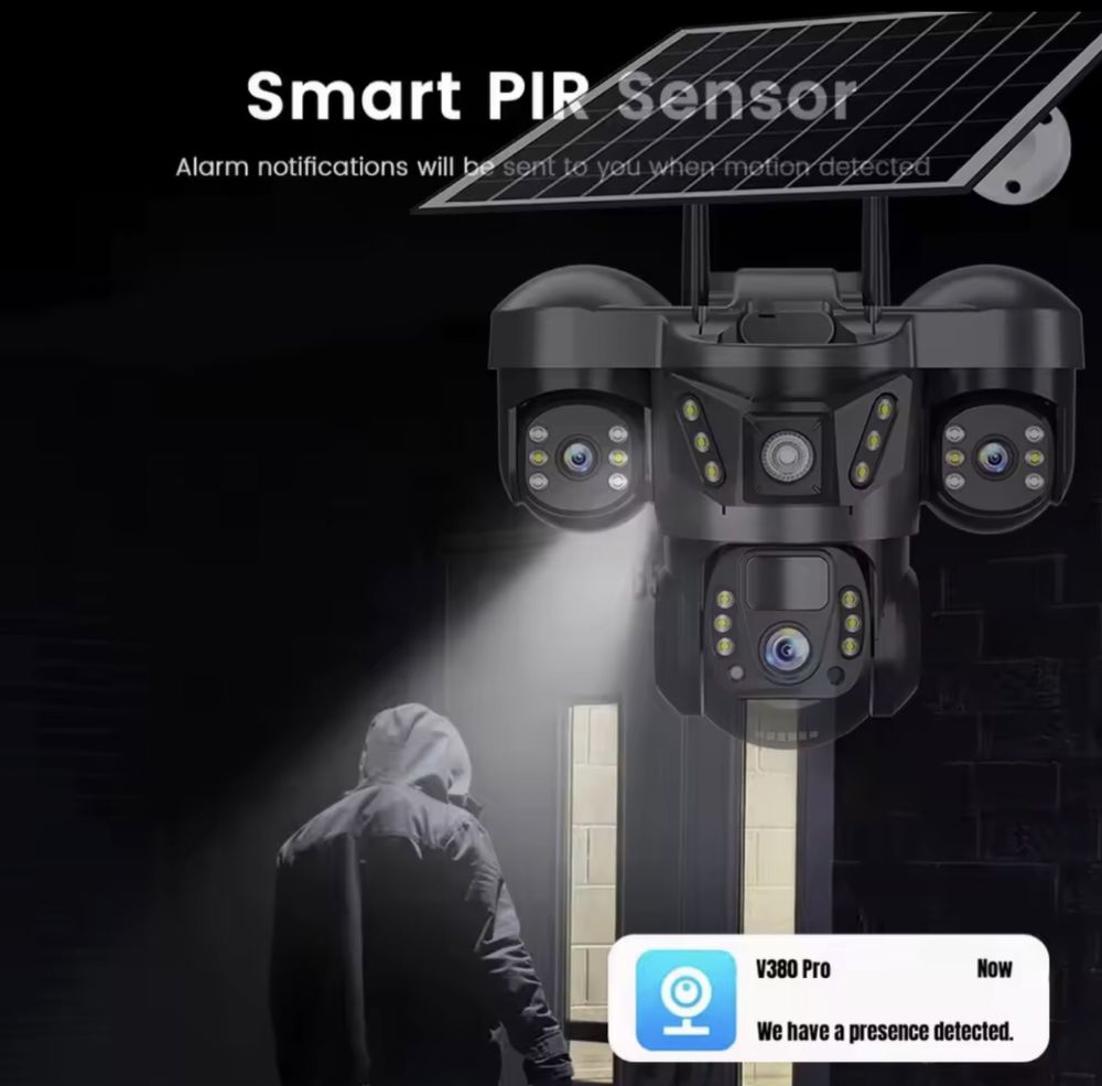 АВТОНОМНА ВІДЕОКАМЕРА 15мр 10x ZOOM WIFI V380Pro онлайн вулична камера