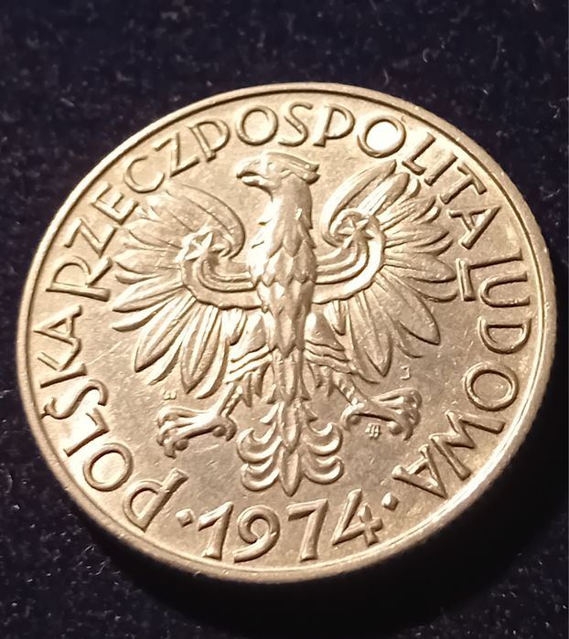 Moneta 5 zł Rybak 1974