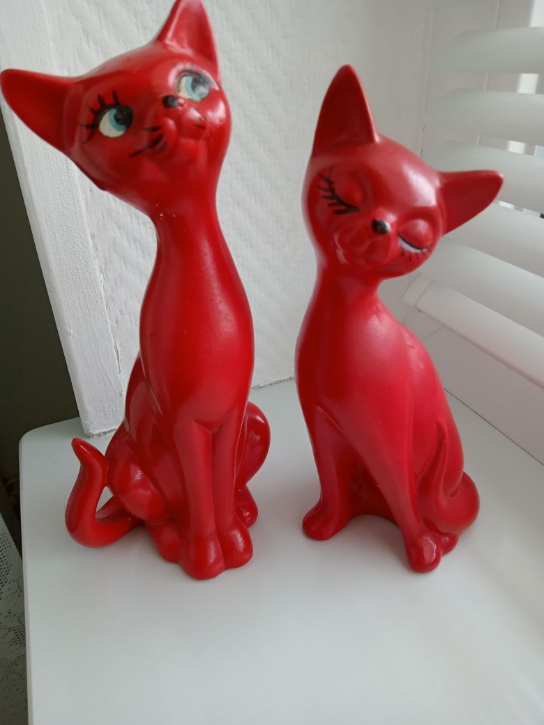 Ceramiczne kotki z PRL-u