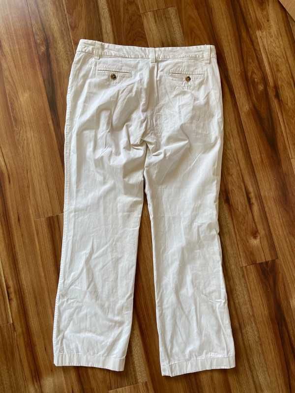 Xl massimo dutti 42 44 biale szerokie spodnie material +size dzwony