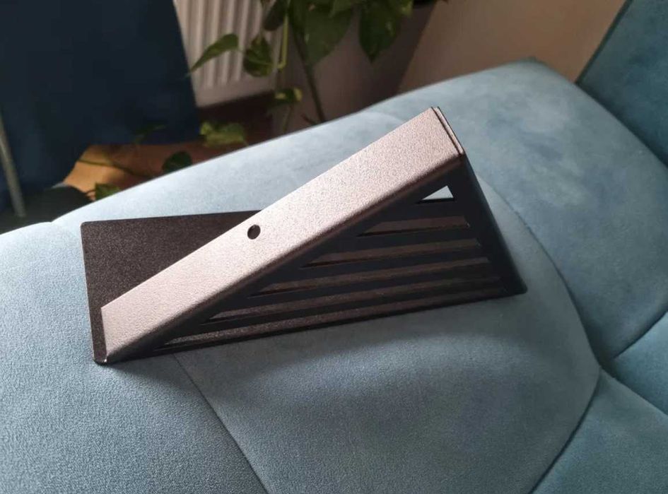 Narożna półka łazienkowa pod prysznic loftowa czarna newops