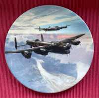 Talerz dekoracyjny, samolot, Lancasterów bomber, porcelana