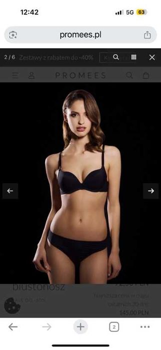 Promees 70D biustonosz czarny stanik