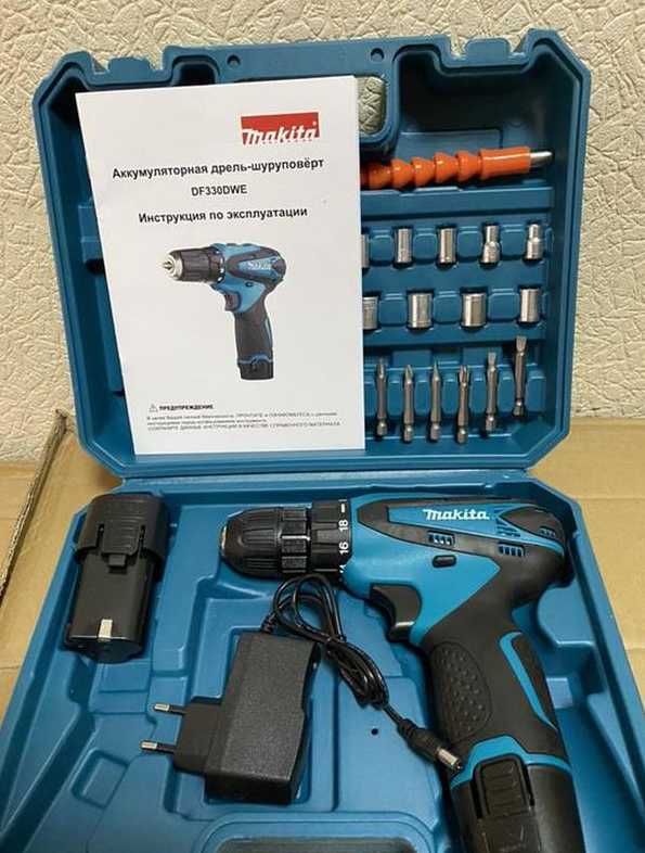 Аккумуляторный шуруповёрт 12V с набором makita df330dwe