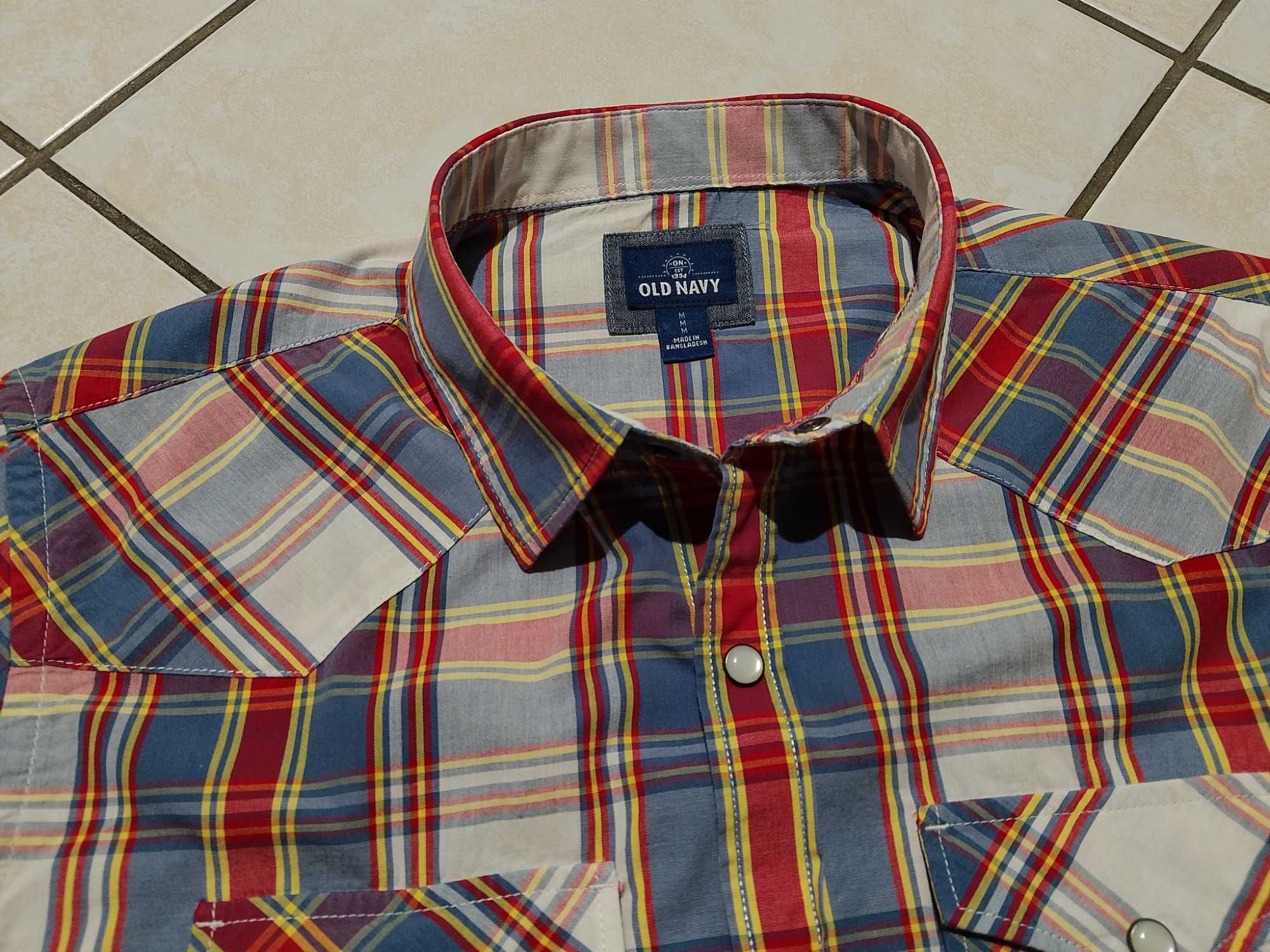 OLD NAVY USA - NOWA! Koszula Męska na Zatrzaski rozmiar M