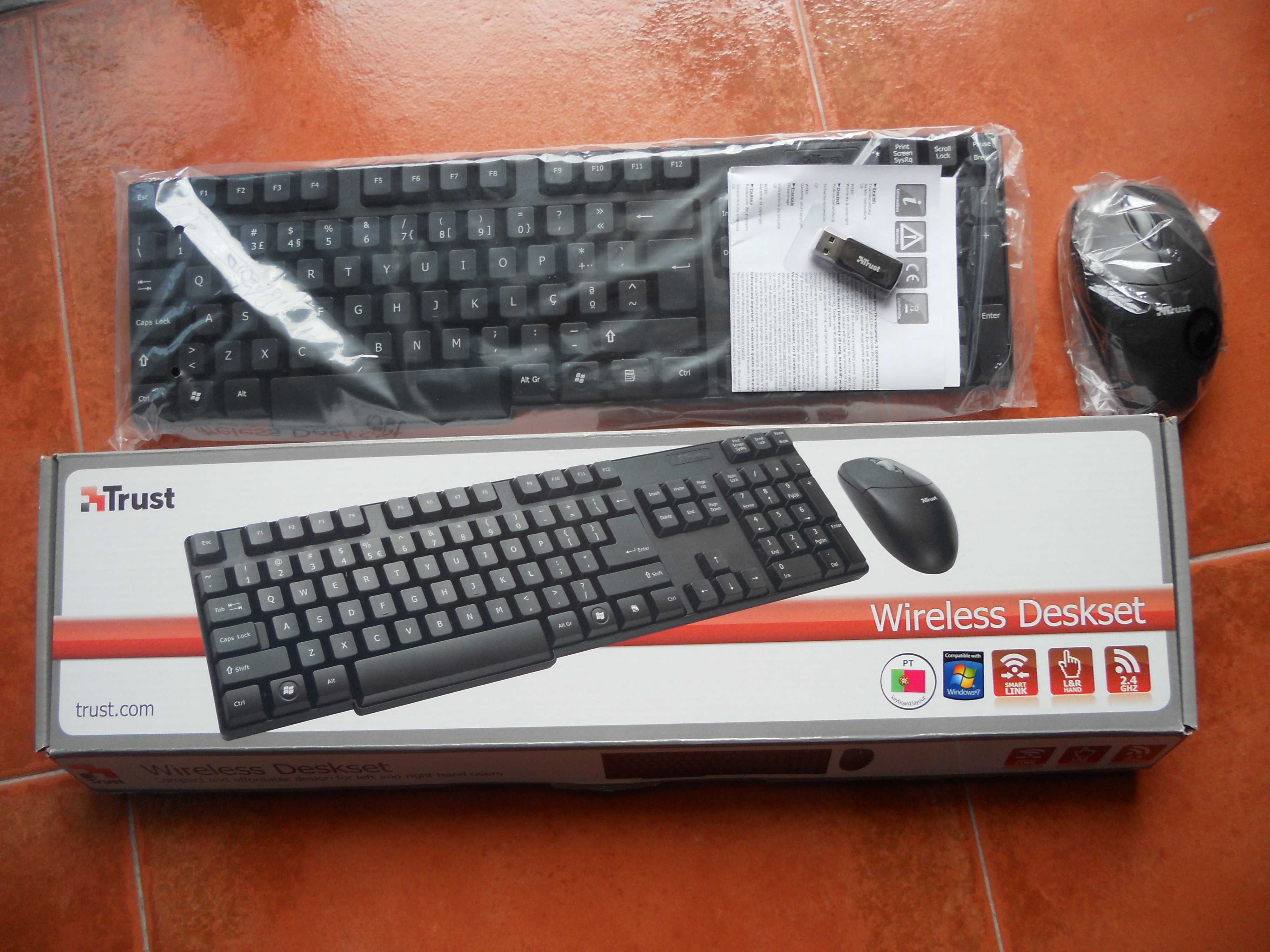 Teclado + rato sem fios (Wireless Deskset)