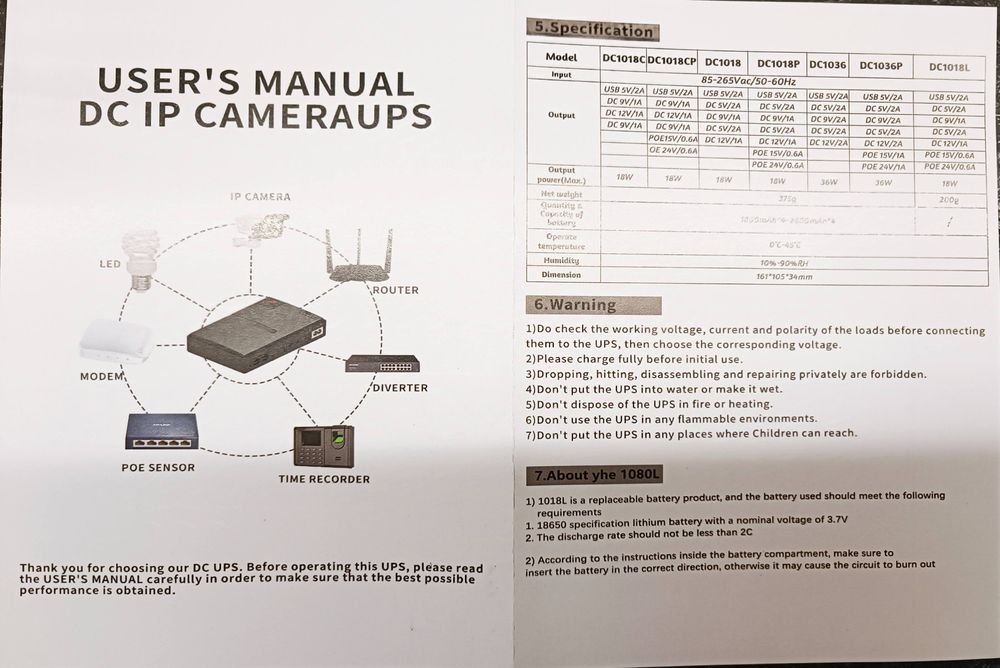 Джерело Безперебійного Живлення (ДБЖ/UPS) для роутера 10400 mAг 12В/9В