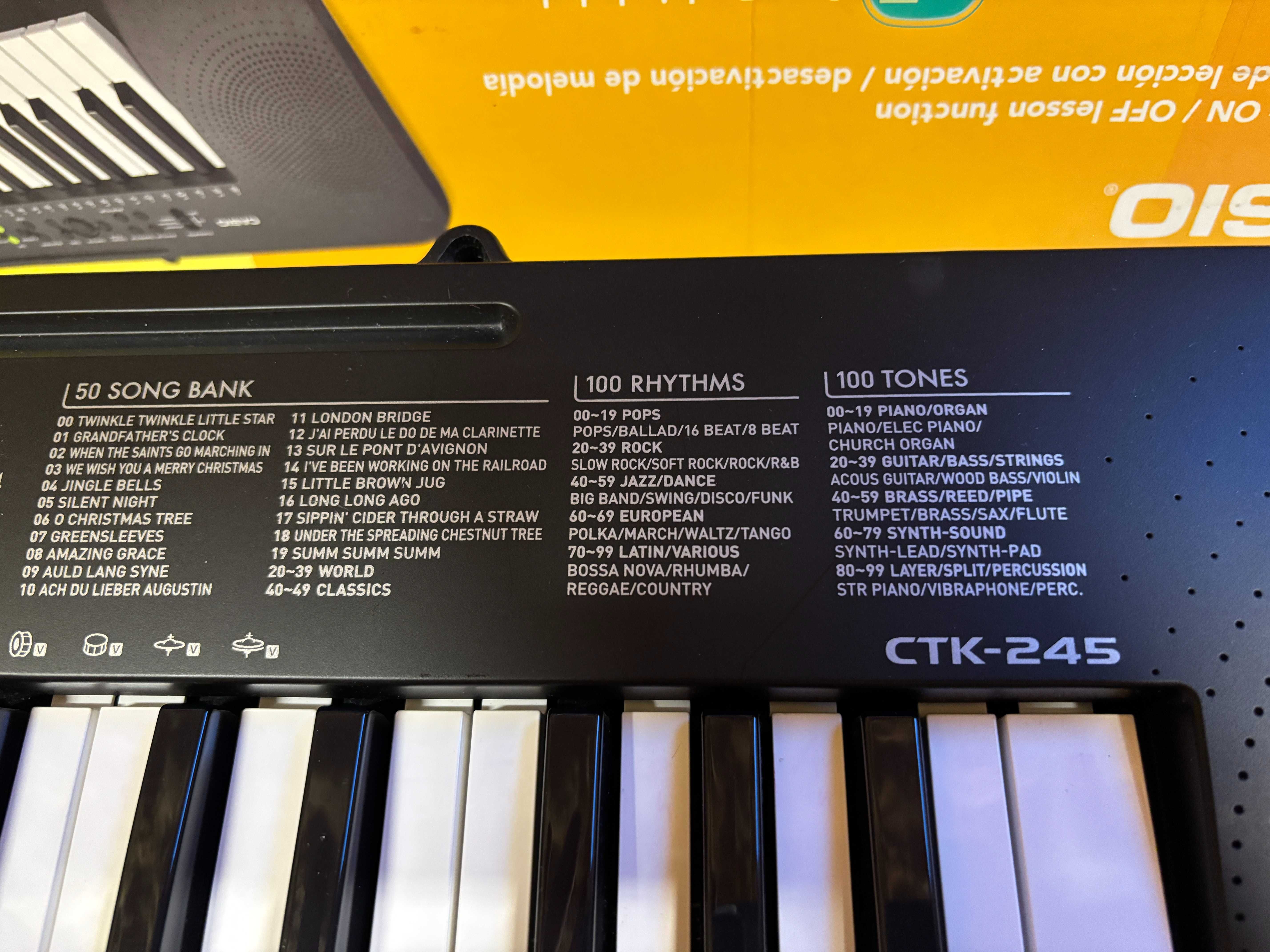 Keyboard CASIO CTK-245 cały komplet + zasilacz sieciowy, stan b. dobry