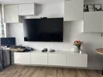 ZESTAW Szafka RTV Ikea Besta 2 x 120cm / 240cm wysoki połysk / szkło