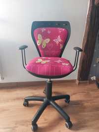fotel obrotowy do biurka dziewczęcy różowy