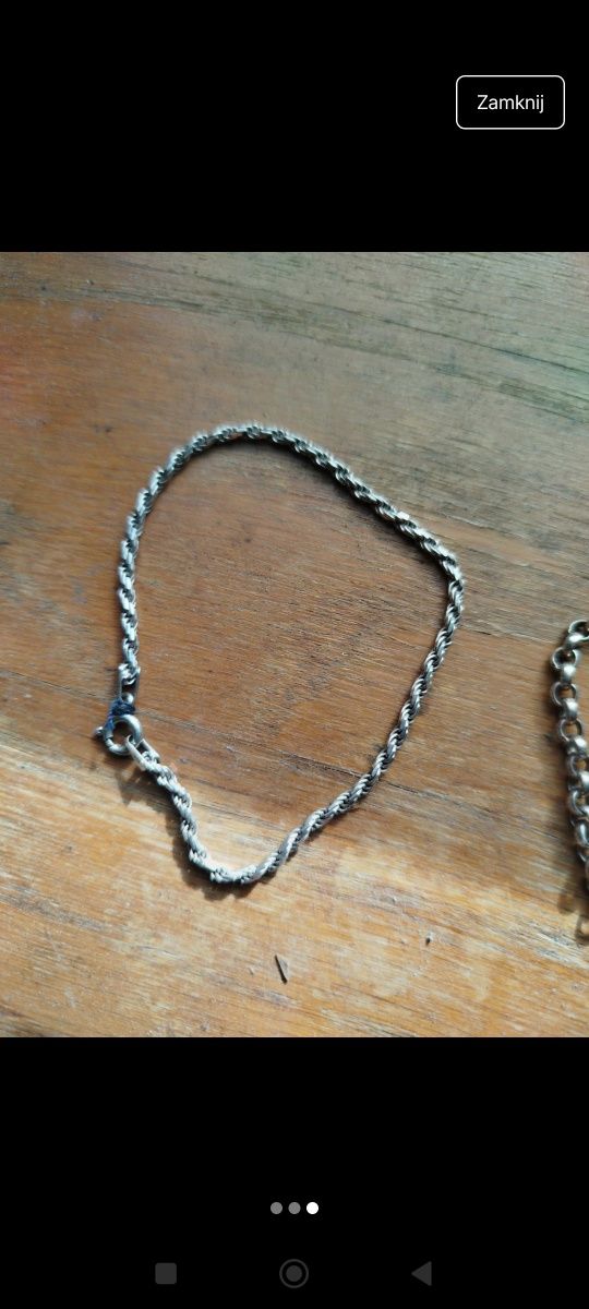 2 srebrne bransoletki