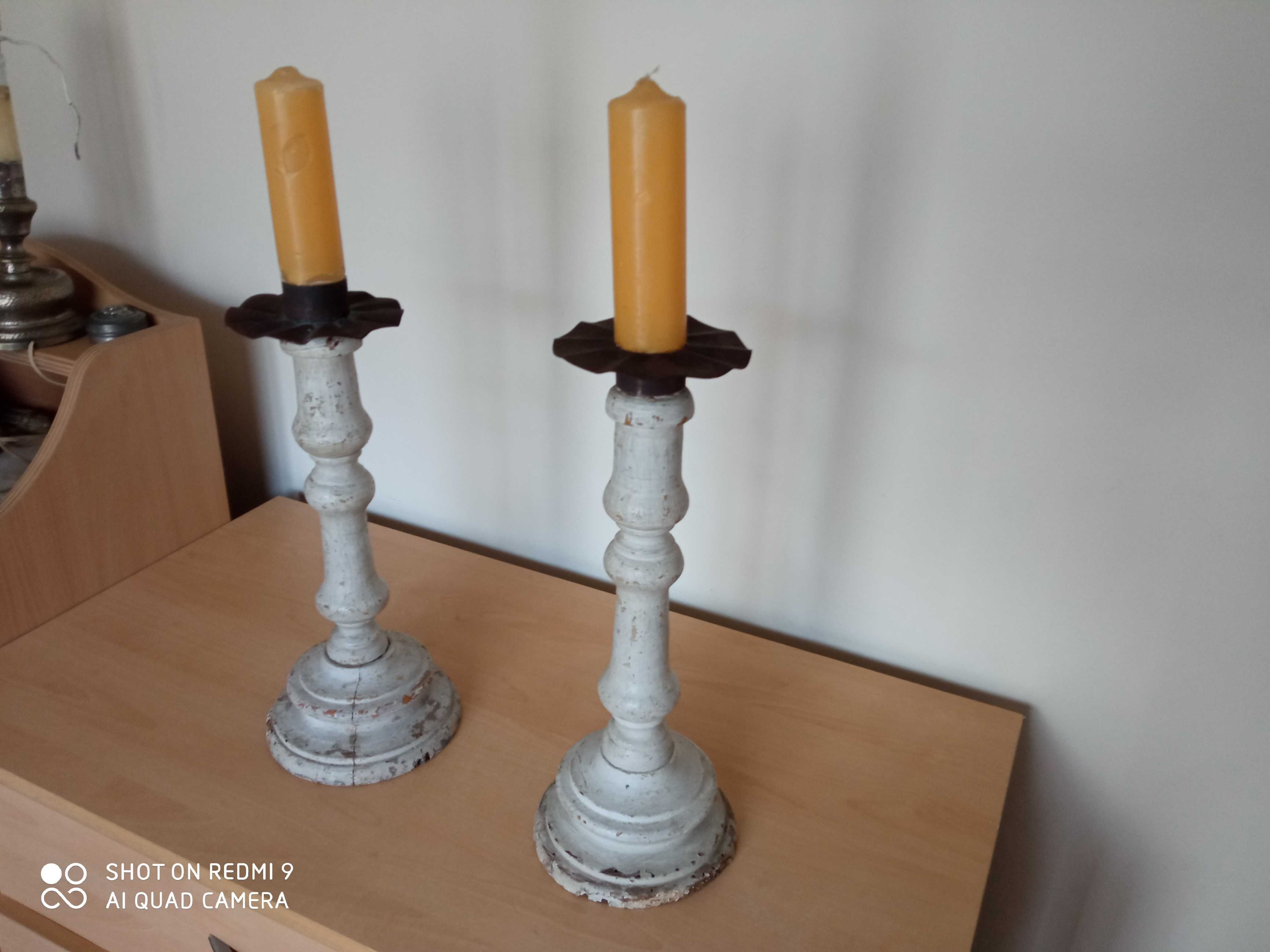 Moldura madeira maciça  e candelabros rústicos oferta de prato