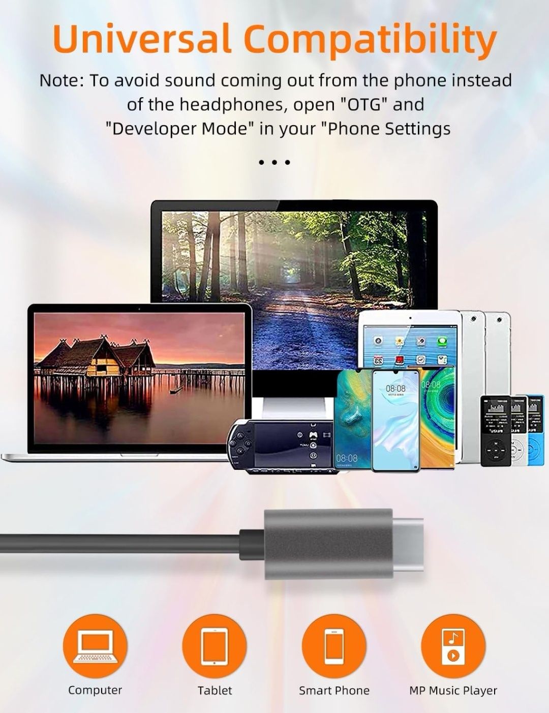 MAS CARNEY TH6 USB C; Słuchawki USB-C czarne i białe komplet 2 szt