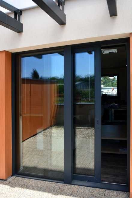 Drzwi aluminiowe ciepłe 1100 x 2100 pełne panelowe