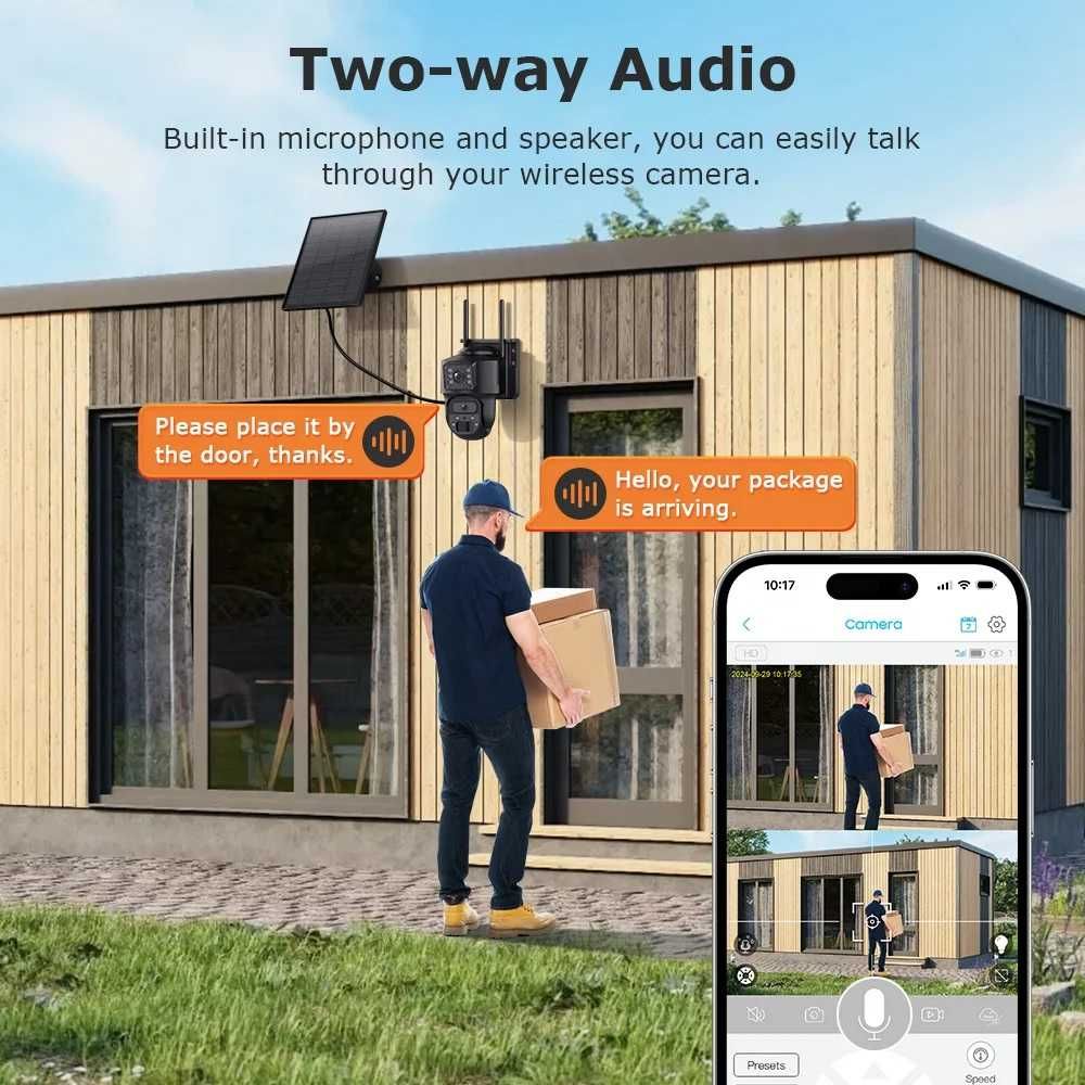 FOTOPUŁAPKA Kamera 8MP Dual GSM SIM SOLAR 4G PTZ podgląd na telefon