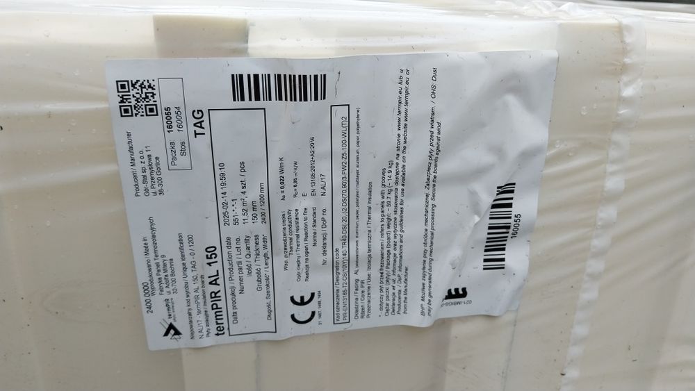 Płyty PIR 15 cm, ocieplenie