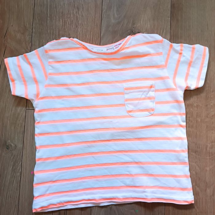 Koszulka z gunikami w paski Zara 92 98