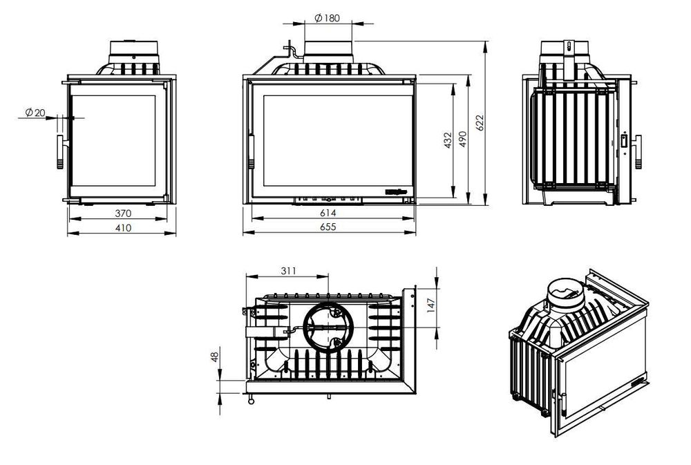 Kominek Narożny, Zabudowa, Montaż - KÓRNIK i okolice