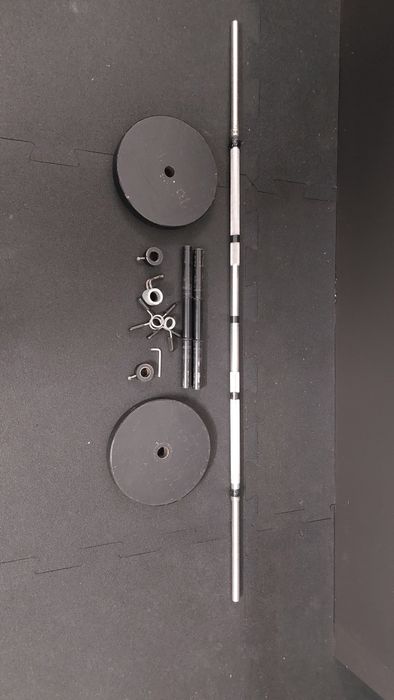 Sztanga 150cm, 2x gryfy, siłownia, obciążenie żeliwne 2 x16kg