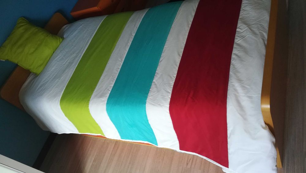 Edredão riscas para cama solteiro