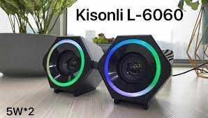 Колонки 2.0 Kisonli L-6060 для ПК и ноутбука, USB + 3.5mm с подсветкой