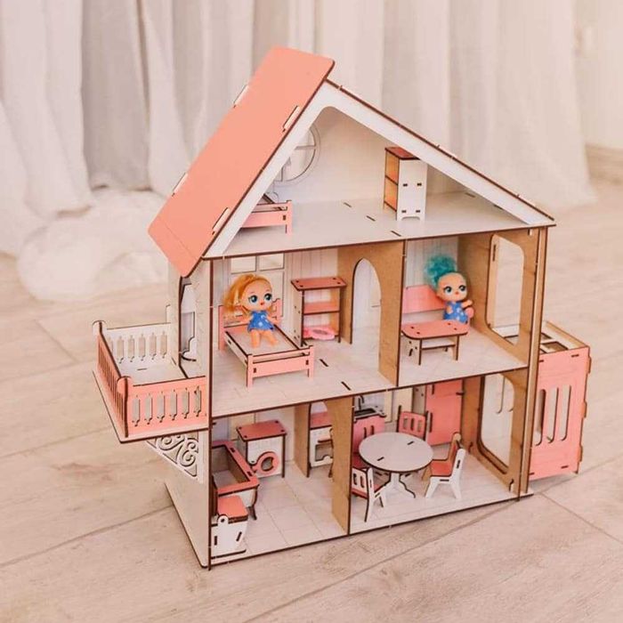 Кукольный дом для LOL та Барби, Будинок для кукол, деревʼяний домик