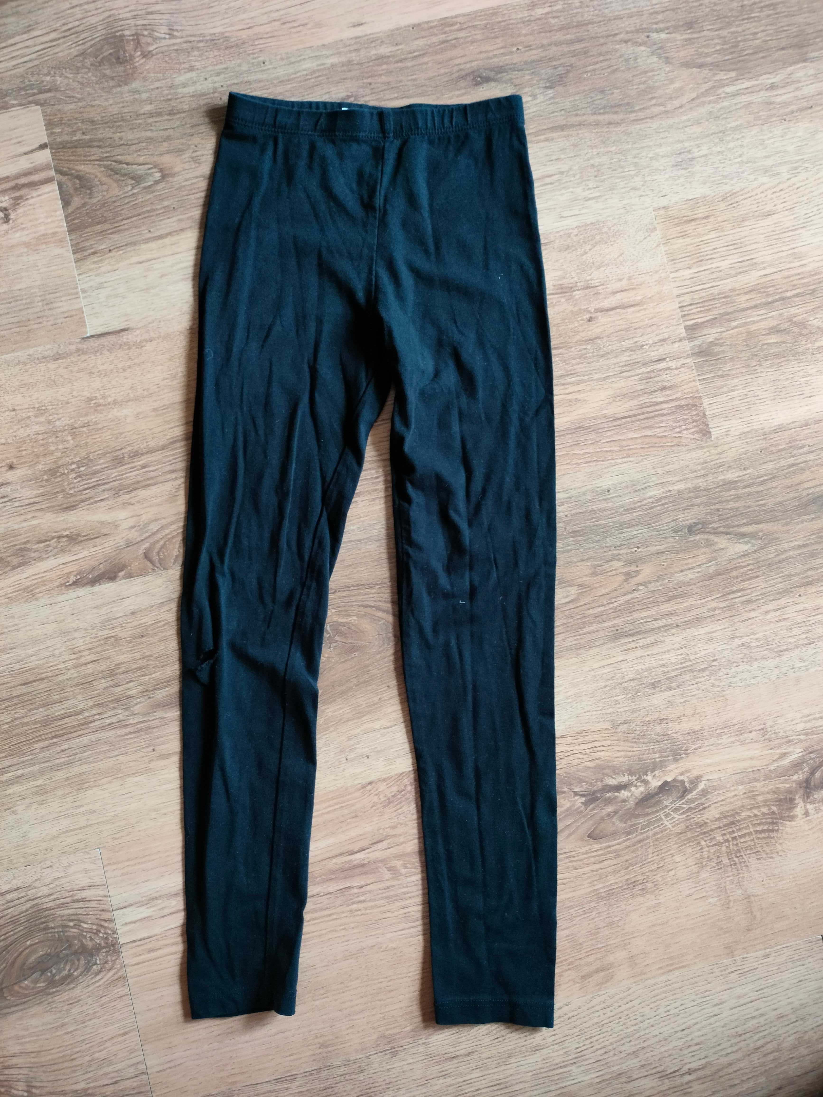 Czarne legginsy H&M 128 cm