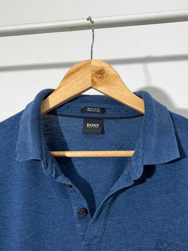 Hugo Boss niebieska koszulka z długim rękawem