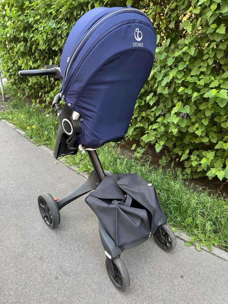 Коляска Stokke V6 black/blue бу 3в1