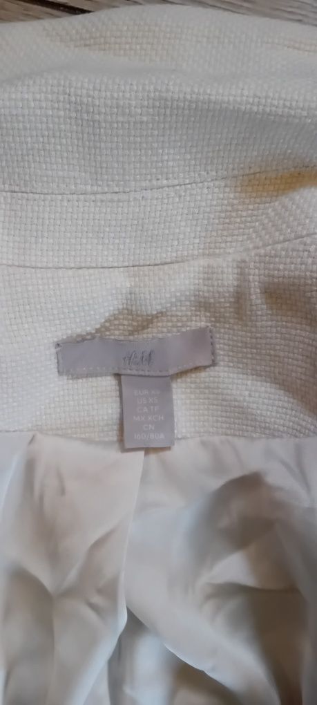 Marynarka długa ecru H&M 34/XS.