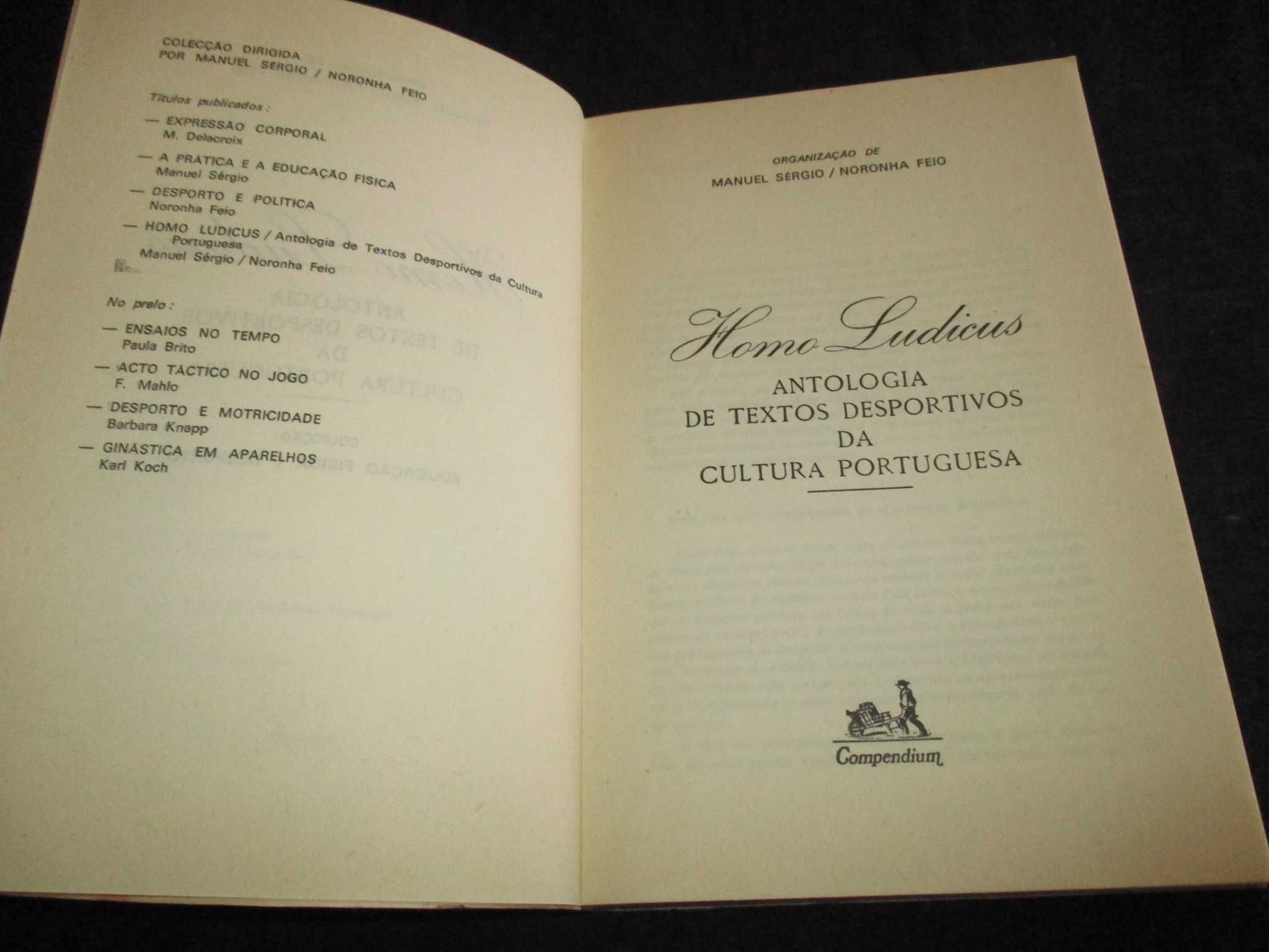 Livro Homo Ludicus Antologia de Textos Desportivos da Cultura PT