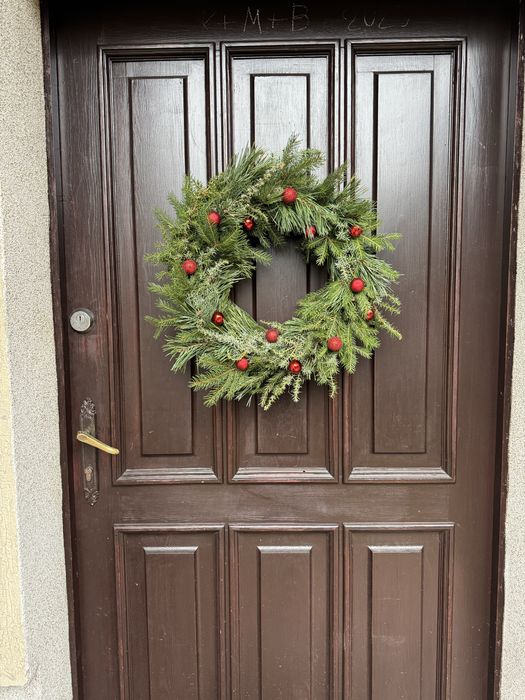 Duży wianek świąteczny na drzwi ozdoba świateczna stroik