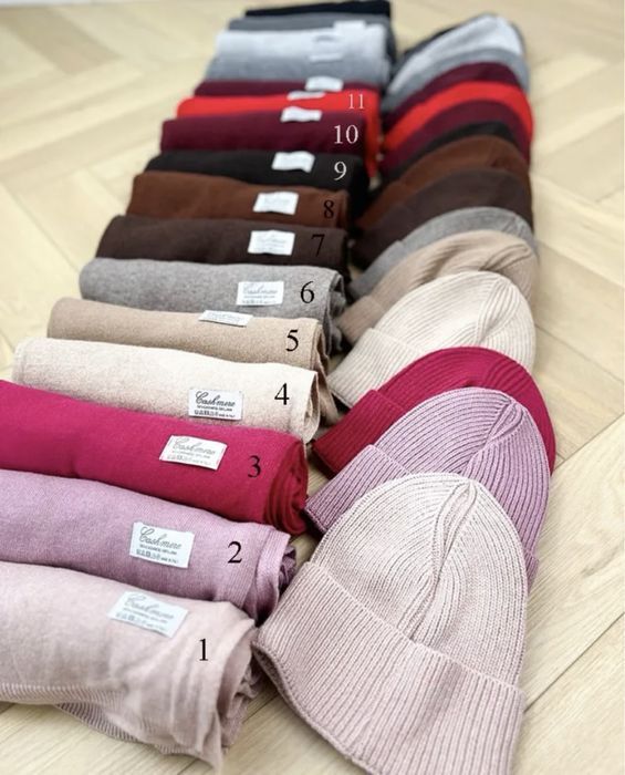 Zestaw 50% Kaszmir 50% Wełna Szalik+Czapka Kaszmirowy