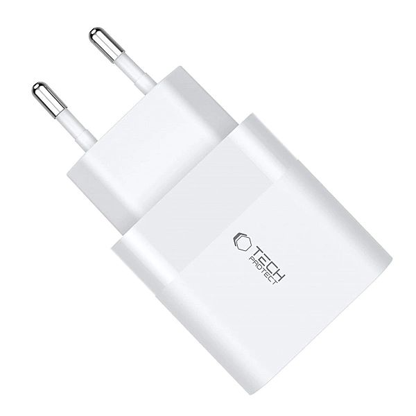 Ładowarka Tech-Protect C30W sieciowa USB-C PD 30W / USB-A QC 3.0 - bia