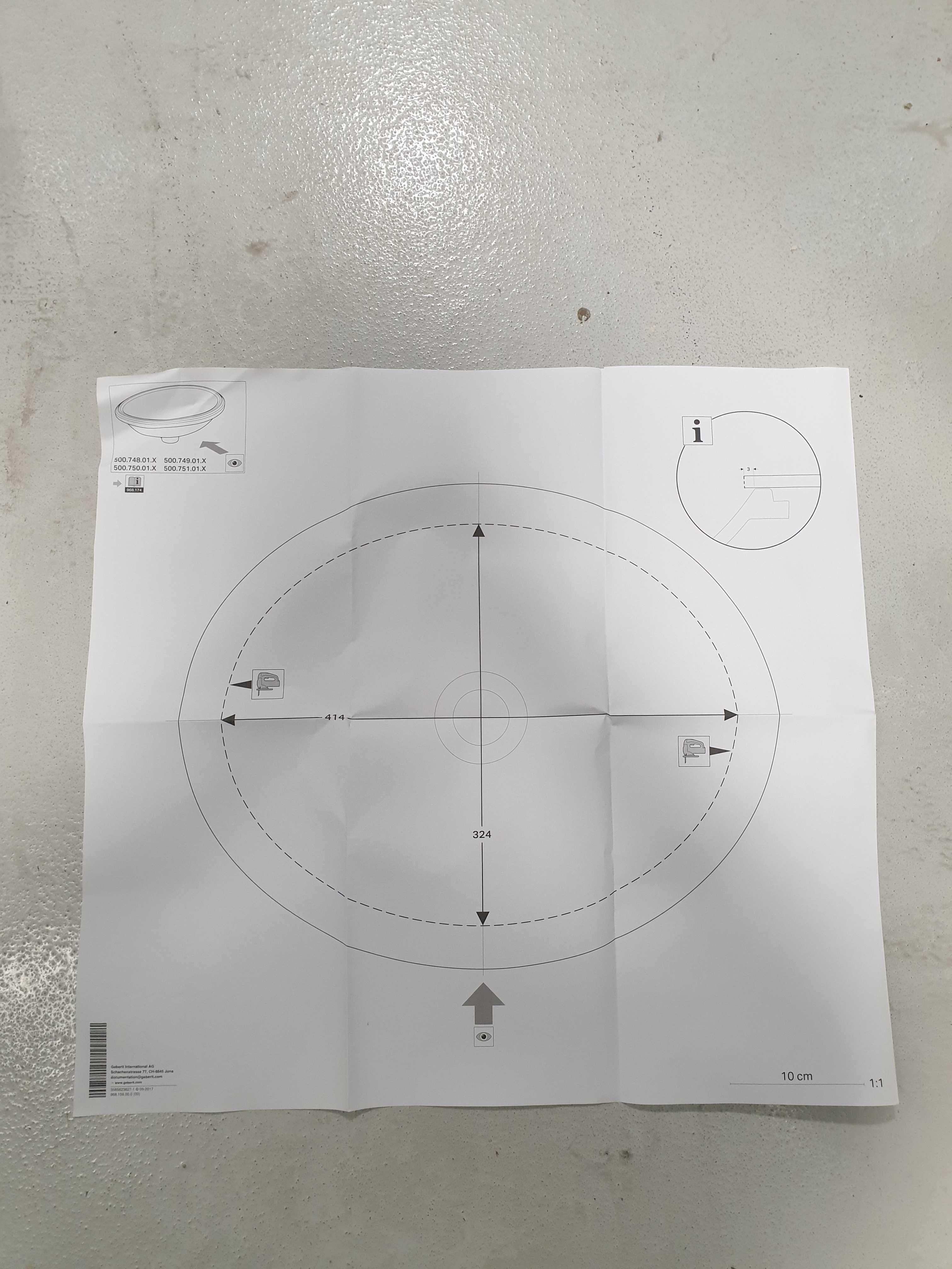 Umywalka KOŁO VARIFORM 42x33 cm podblatowa, owalna