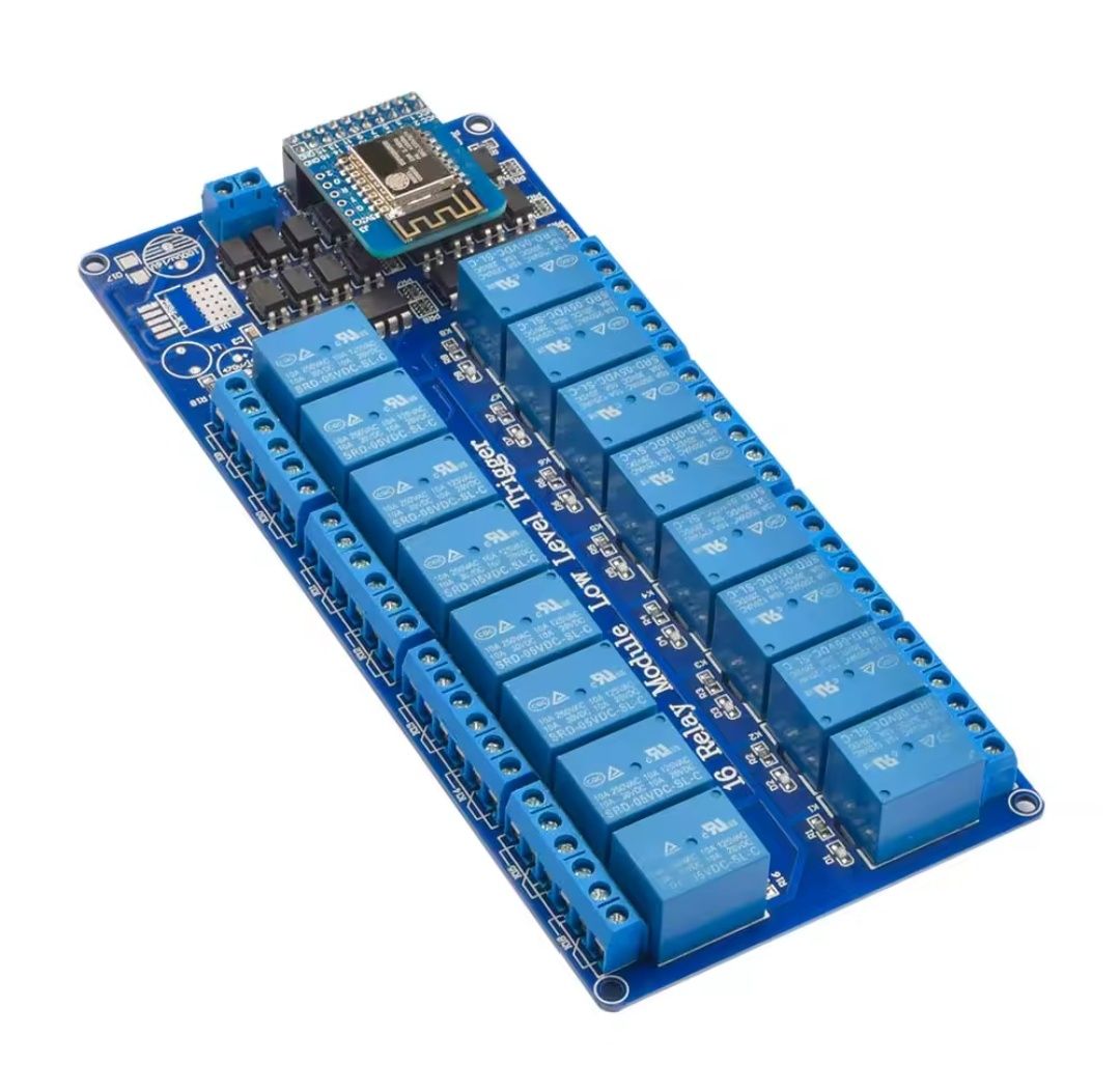 16 канальне реле сухие контаки , esp8266 esphome wifi relay
