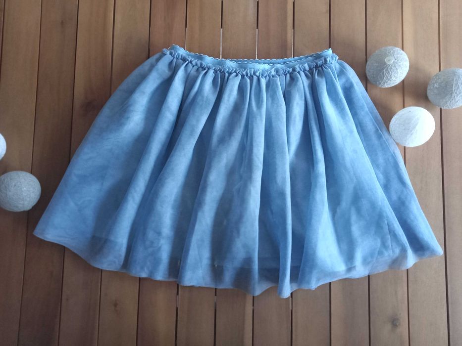 Spódniczka tiulowa warstwowa błękit 140 cm