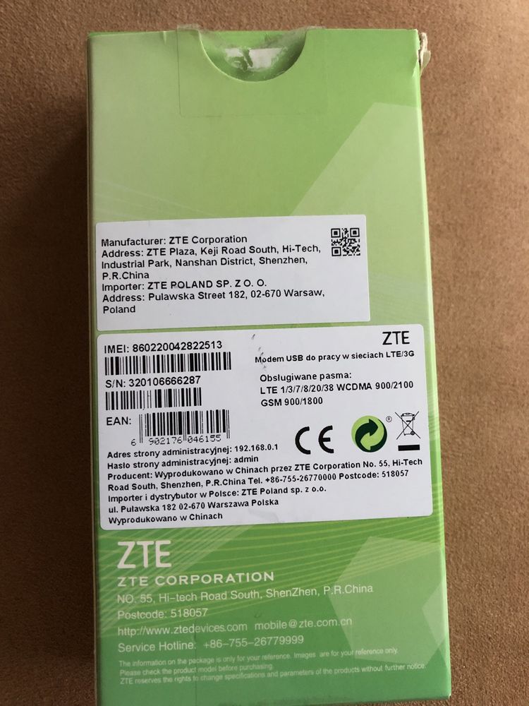 ZTE MF833U1 modem